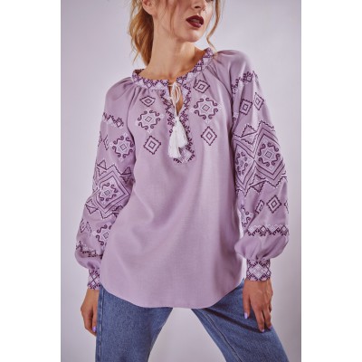 Embroidered blouse "Verkhovyna" lilac